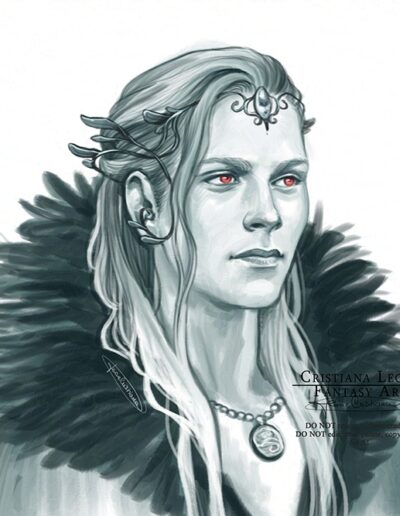Selkyr - dnd character portrait by Cristiana Leone
