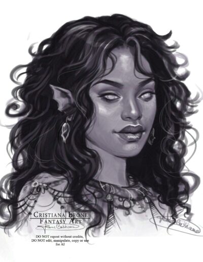 Nya- Original Character from my novel "Sunken" - Art by Cristiana Leone