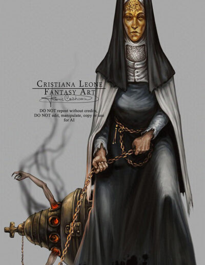 Sister of Charred Visage - Blasphemous the Board Game - by Cristiana Leone